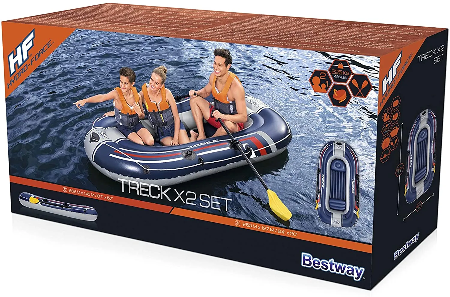 Hydro Force Raft Trek X2 Inflatable Rubber Boat Set