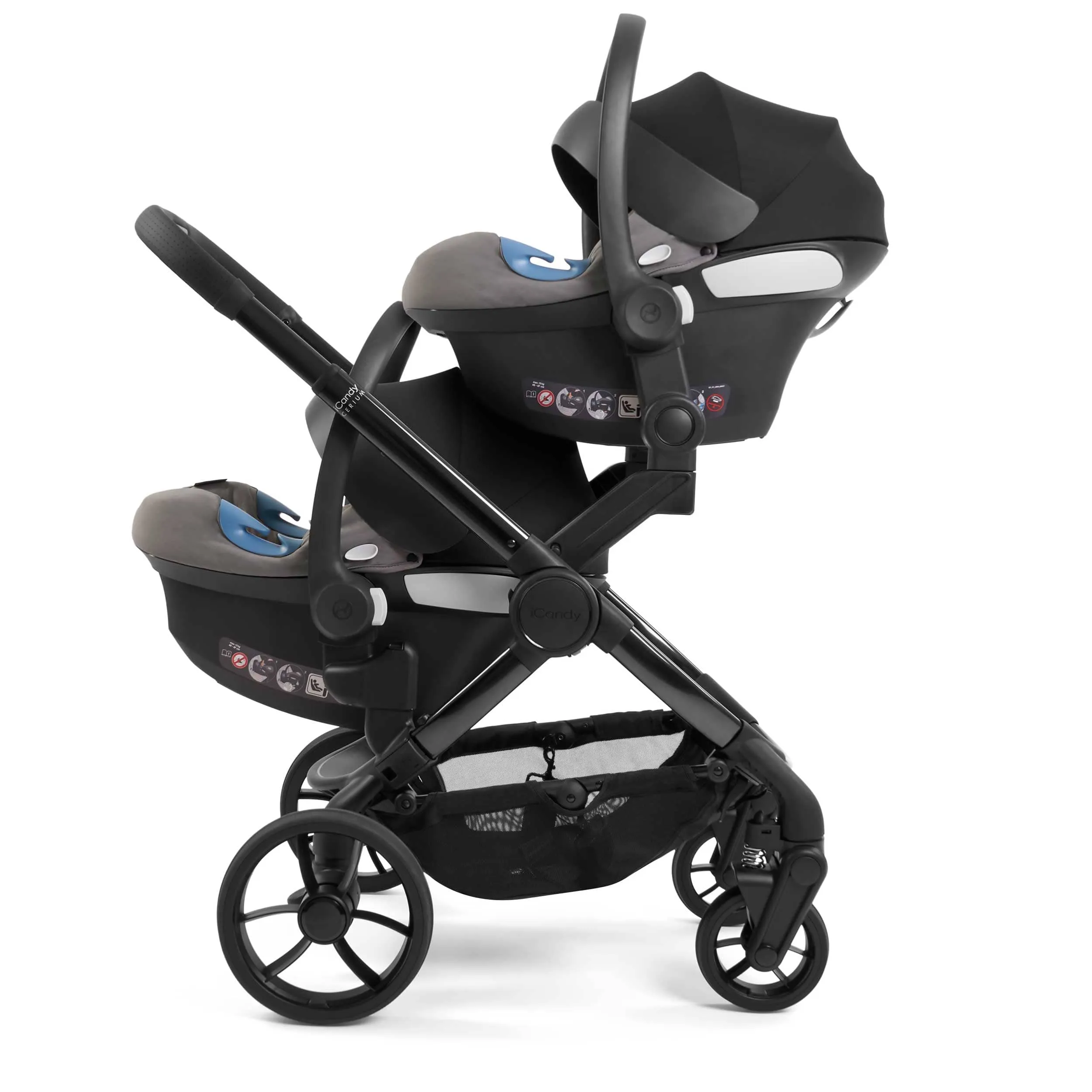 iCandy Peach 7 Cerium Twin Maxi-Cosi Combo Bundle in Black