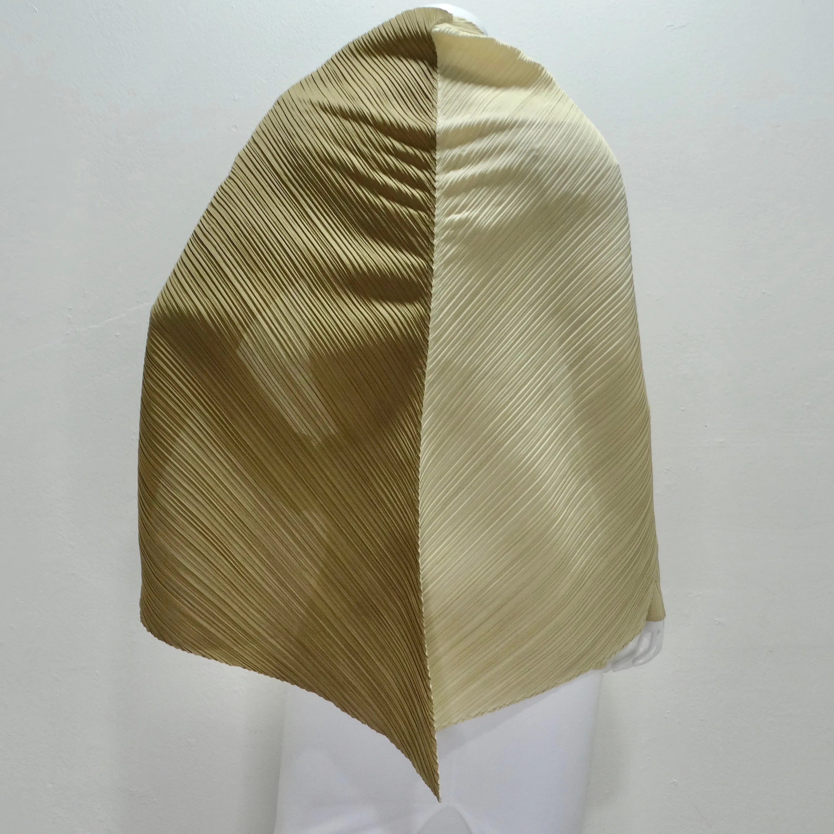 Issey Miyake 90s Pleats Please Cardigan and Shawl Set Neutral Brown