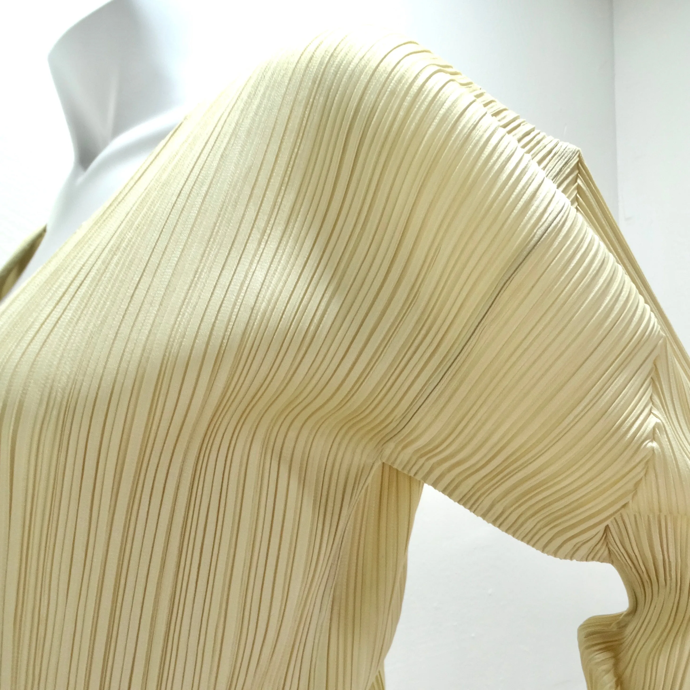 Issey Miyake 90s Pleats Please Cardigan and Shawl Set Neutral Brown