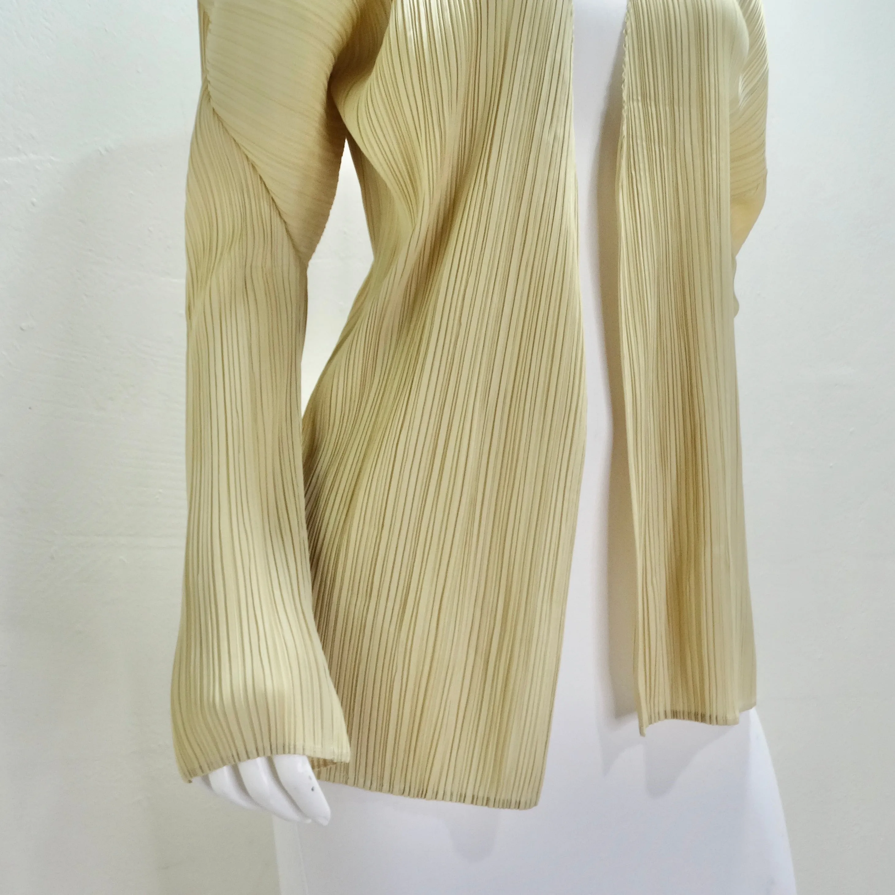 Issey Miyake 90s Pleats Please Cardigan and Shawl Set Neutral Brown