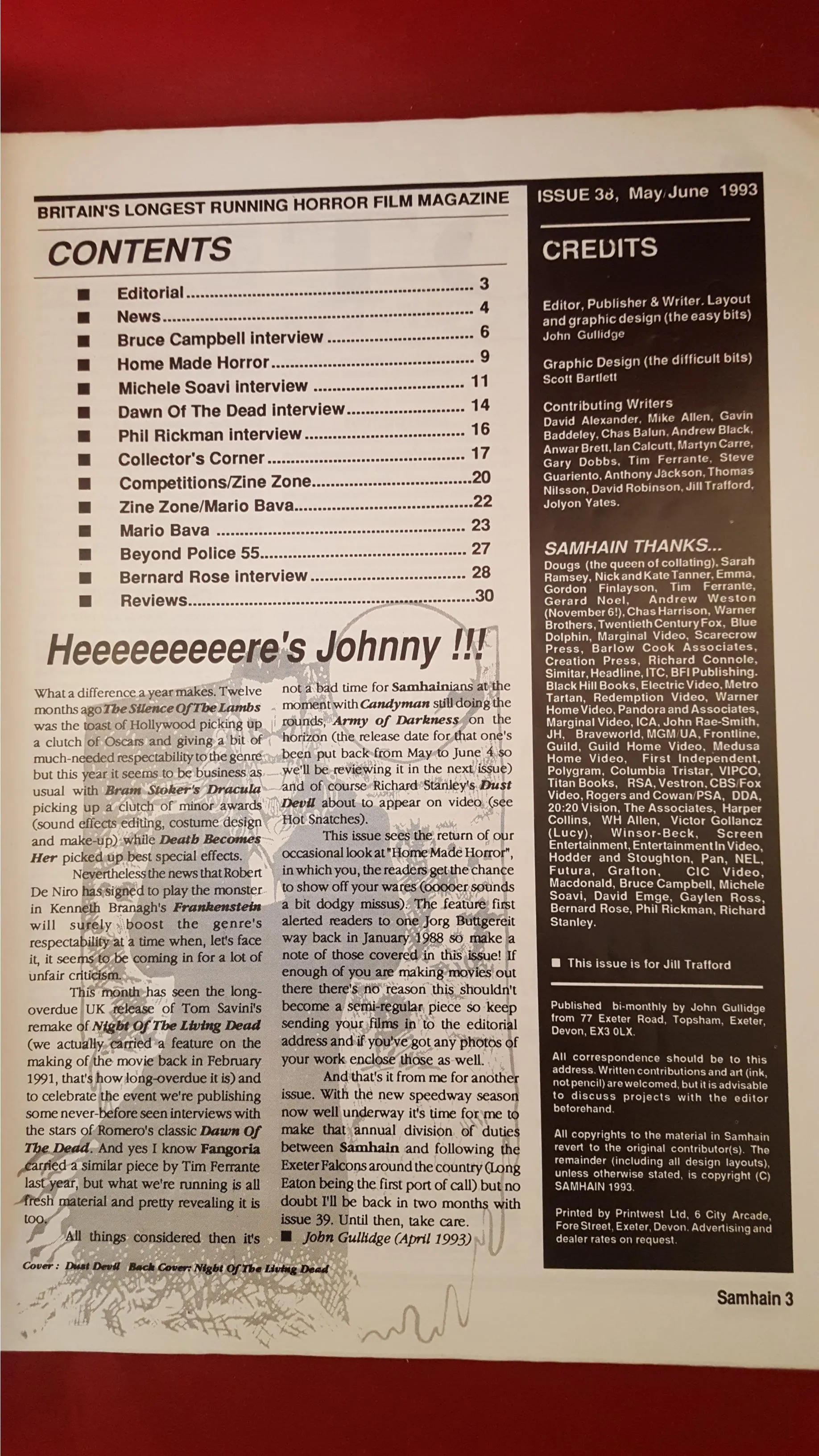 John Gullidge - Samhain, Issue 38, May/June 1993