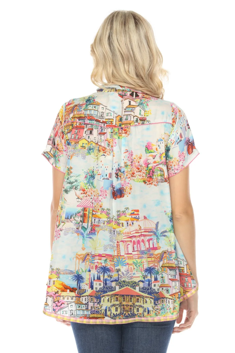 Johnny Was Cannes Maddi Silk Tunic Top Boho Chic C20524B5