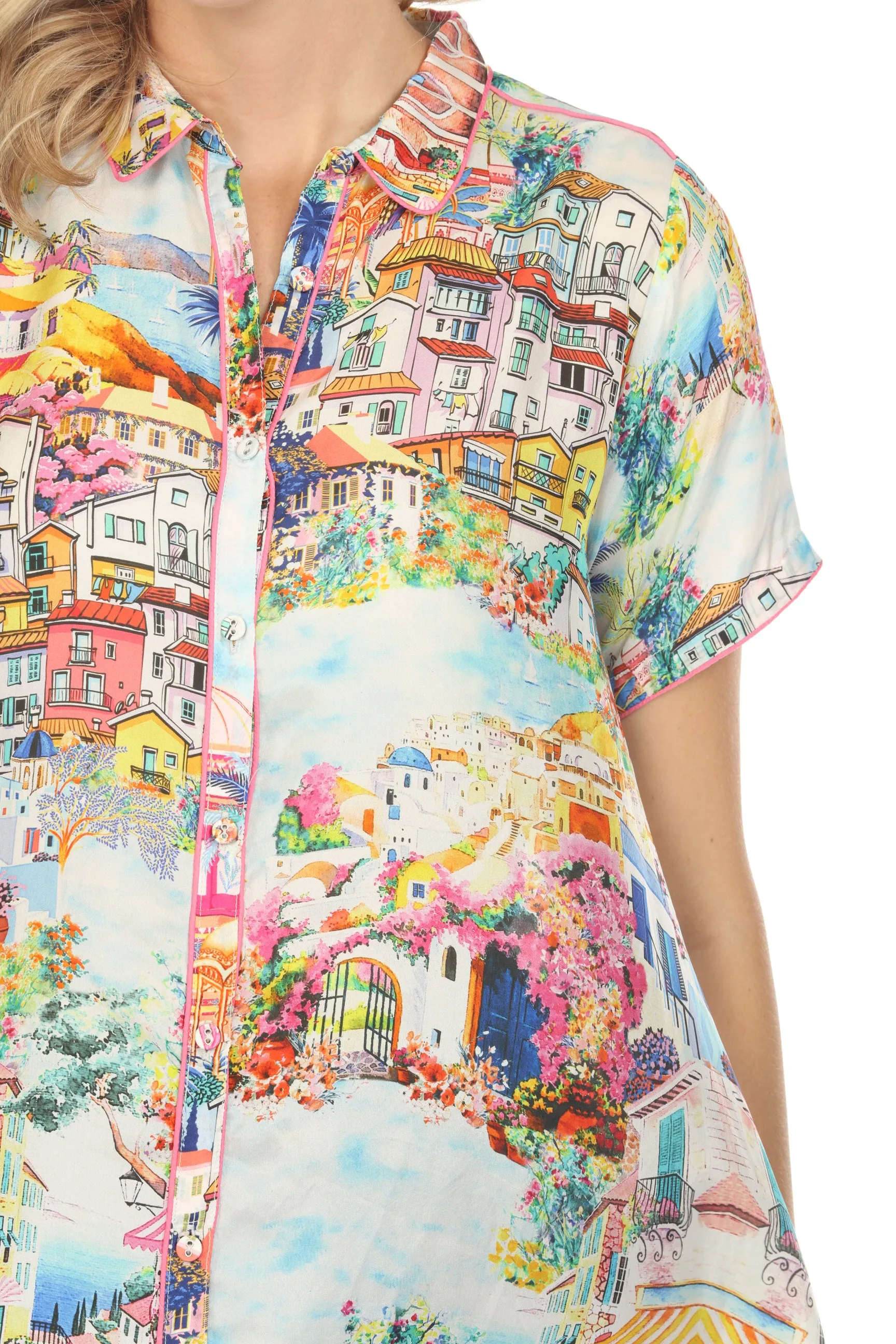 Johnny Was Cannes Maddi Silk Tunic Top Boho Chic C20524B5