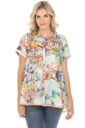 Johnny Was Cannes Maddi Silk Tunic Top Boho Chic C20524B5