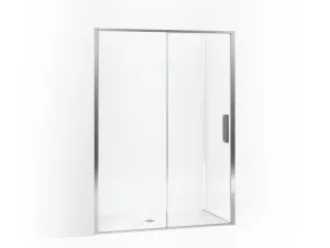KOHLER K-706091-L Torsion Frameless sliding shower door with return panel, 77" H x 57-1/2 - 59-1/16" W, with 5/16" thick Crystal Clear glass