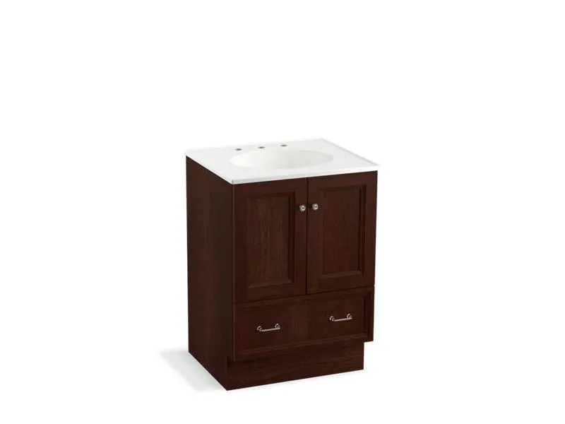 KOHLER K-99514-TK-1WA Damask 24" bathroom vanity cabinet with toe kick, 2 doors and 1 drawer