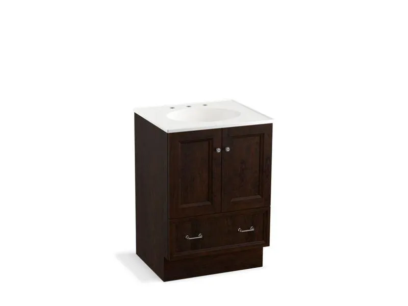 KOHLER K-99514-TK-1WA Damask 24" bathroom vanity cabinet with toe kick, 2 doors and 1 drawer