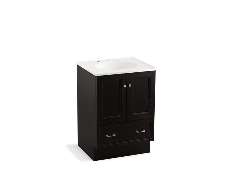 KOHLER K-99514-TK-1WA Damask 24" bathroom vanity cabinet with toe kick, 2 doors and 1 drawer