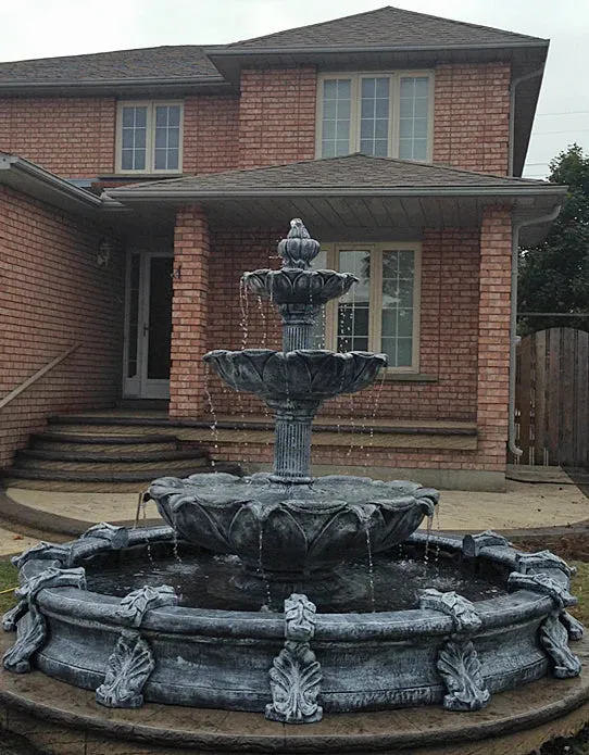 Large 3 Tier Leaf Fountain with Basin