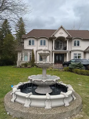 Large 3 Tier Leaf Fountain with Basin