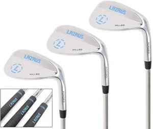 LAZRUS Forged Golf Wedge Set for Men - 52 56 60 Degree Golf Wedges   Milled Face for More Spin - Great Golf Gift (Silver Left Handed, LH, Silver 52,56,60 Set)