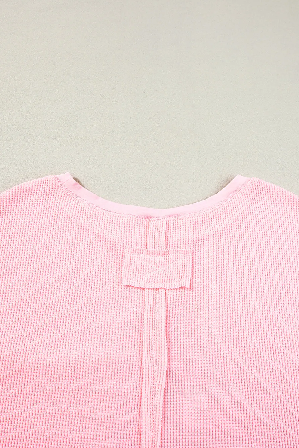 Light Pink Waffle Knit Oversize Tee and Shorts Set