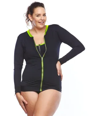 Long Sleeve Rashie - Green Trim