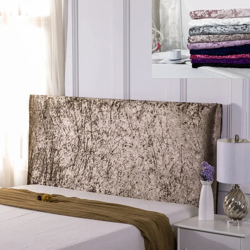 Luxurious Fitted Non Slip Crushed Velvet Bed Headboard Cover