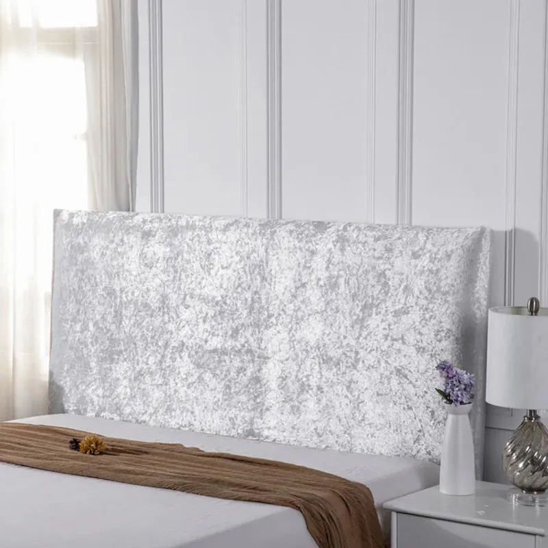 Luxurious Fitted Non Slip Crushed Velvet Bed Headboard Cover