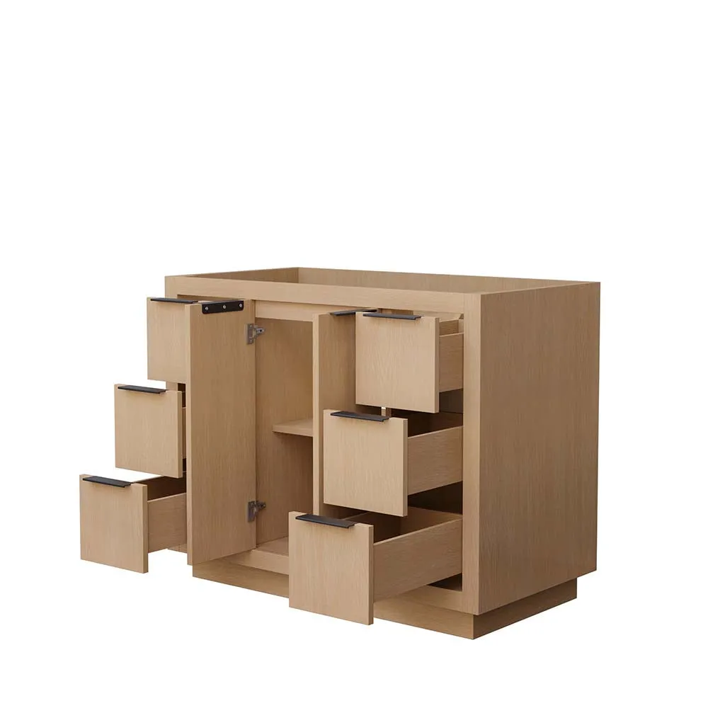 Maroni 42 Inch Single Bathroom Vanity in Light Straw