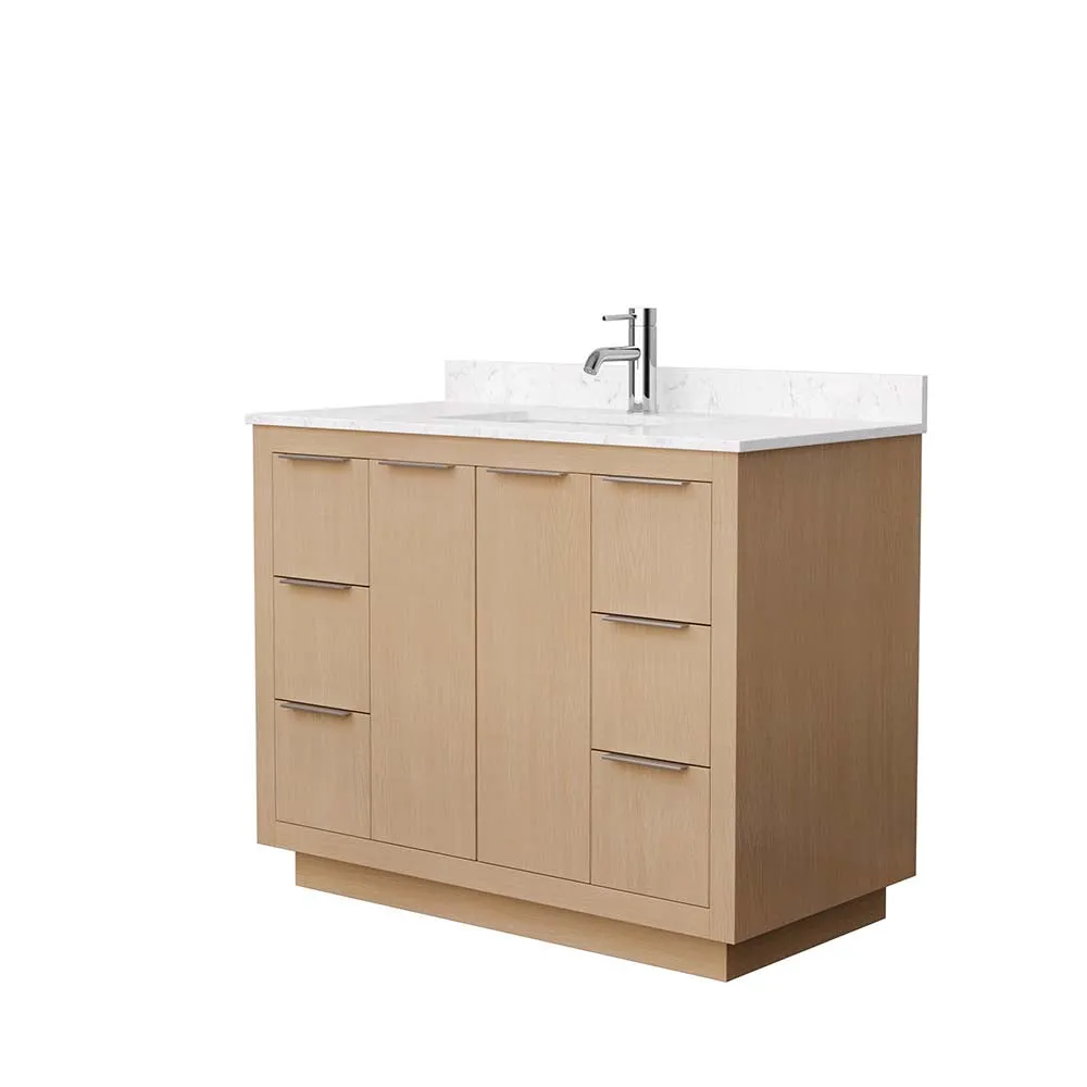 Maroni 42 Inch Single Bathroom Vanity in Light Straw
