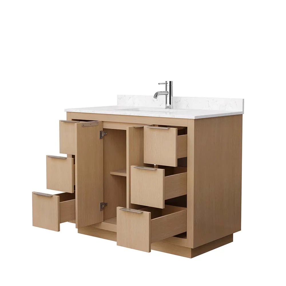 Maroni 42 Inch Single Bathroom Vanity in Light Straw