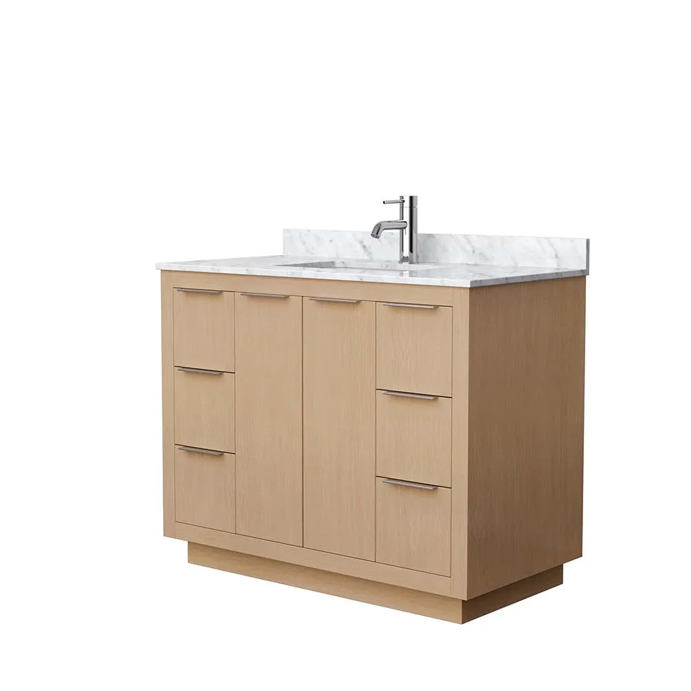 Maroni 42 Inch Single Bathroom Vanity in Light Straw