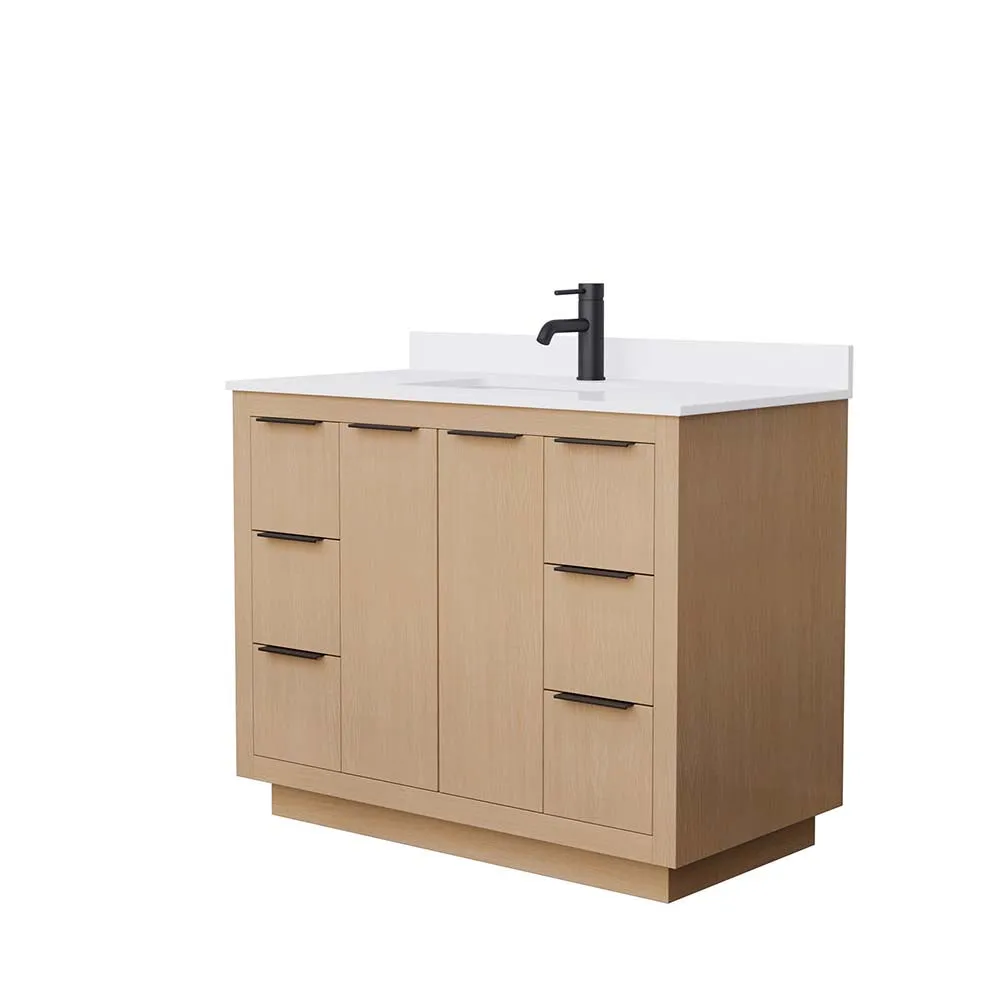Maroni 42 Inch Single Bathroom Vanity in Light Straw