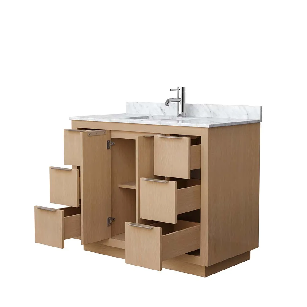 Maroni 42 Inch Single Bathroom Vanity in Light Straw