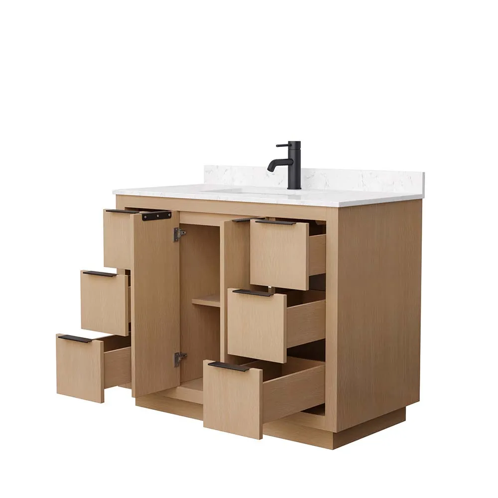 Maroni 42 Inch Single Bathroom Vanity in Light Straw