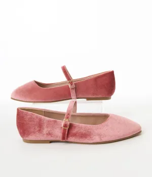 Mauve Velvet Ballet Flats