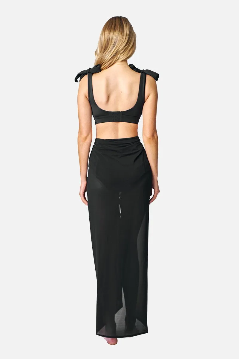 Maxi Mesh Sarong BLACK