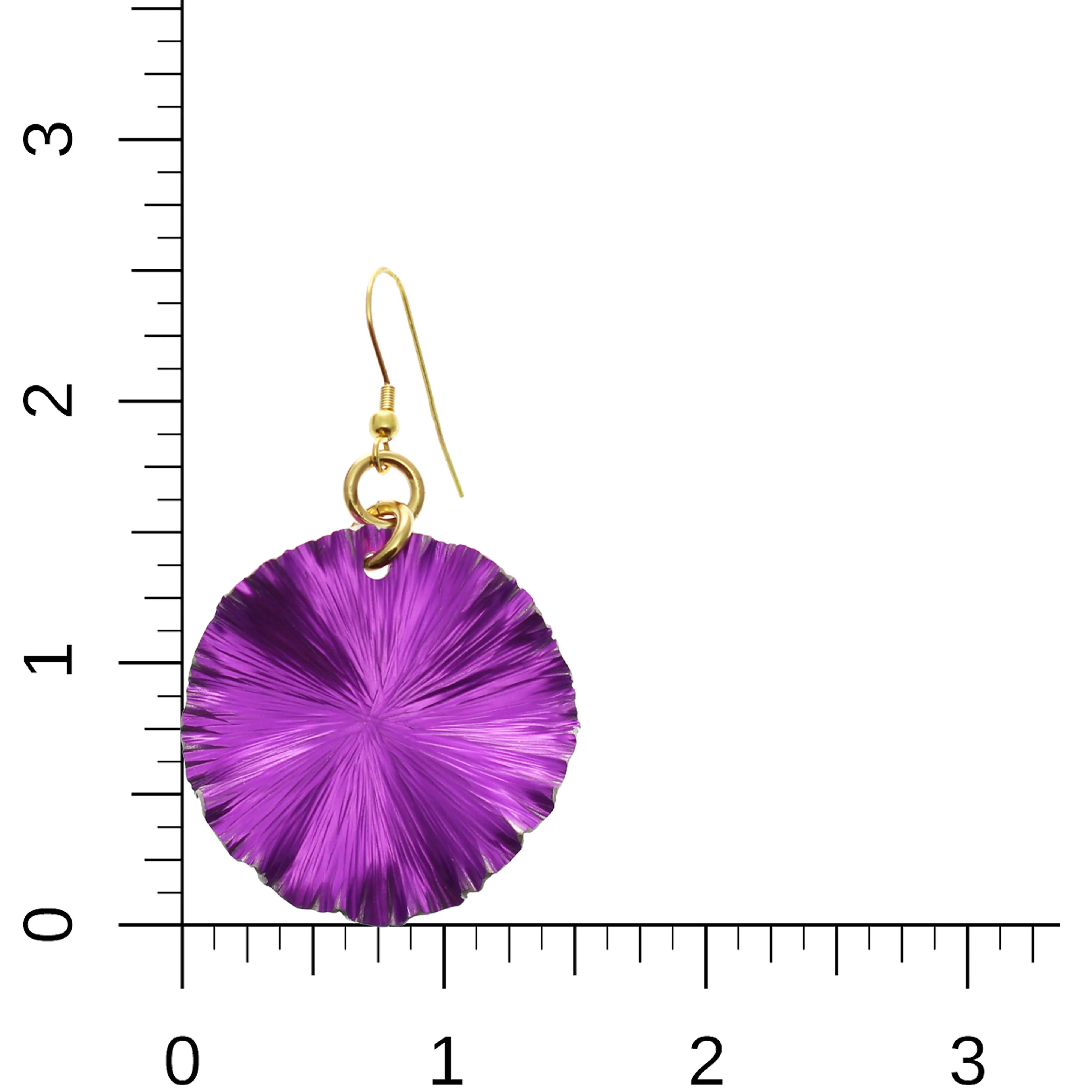 Medium Violet Anodized Aluminum Lily Pad Earrings