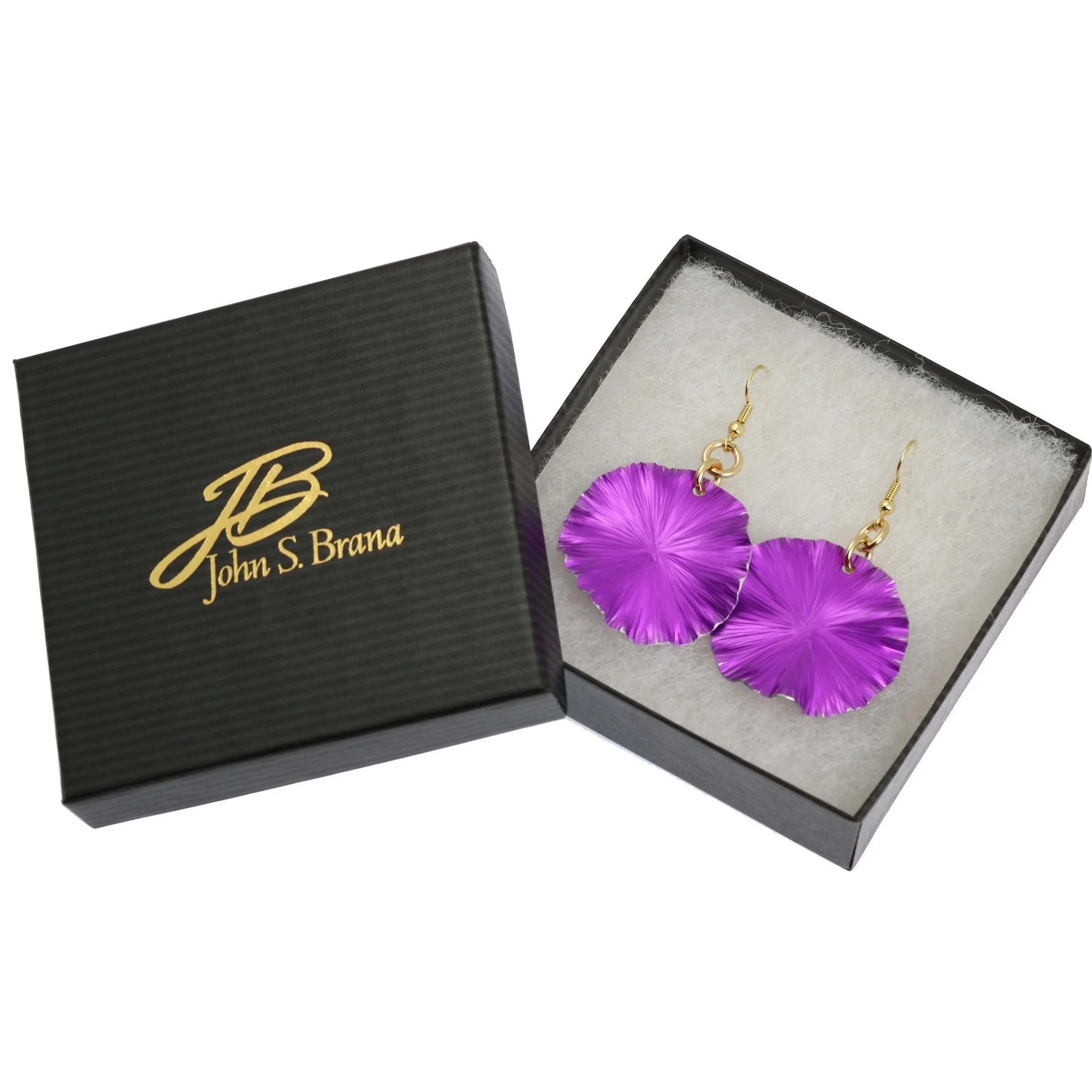 Medium Violet Anodized Aluminum Lily Pad Earrings