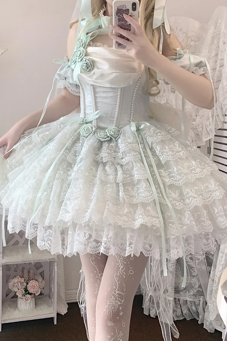 Mint Green Angel Sweetheart Multi-Layered Lace Sweet Princess Ballet Lolita Dress