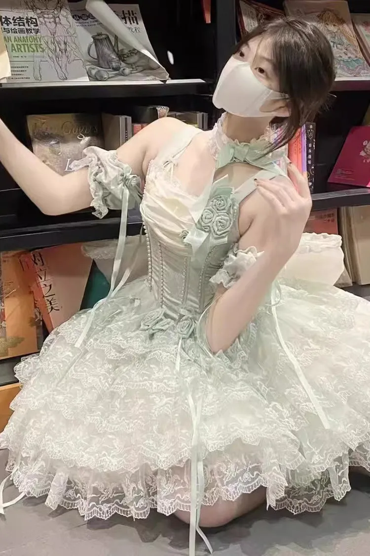 Mint Green Angel Sweetheart Multi-Layered Lace Sweet Princess Ballet Lolita Dress
