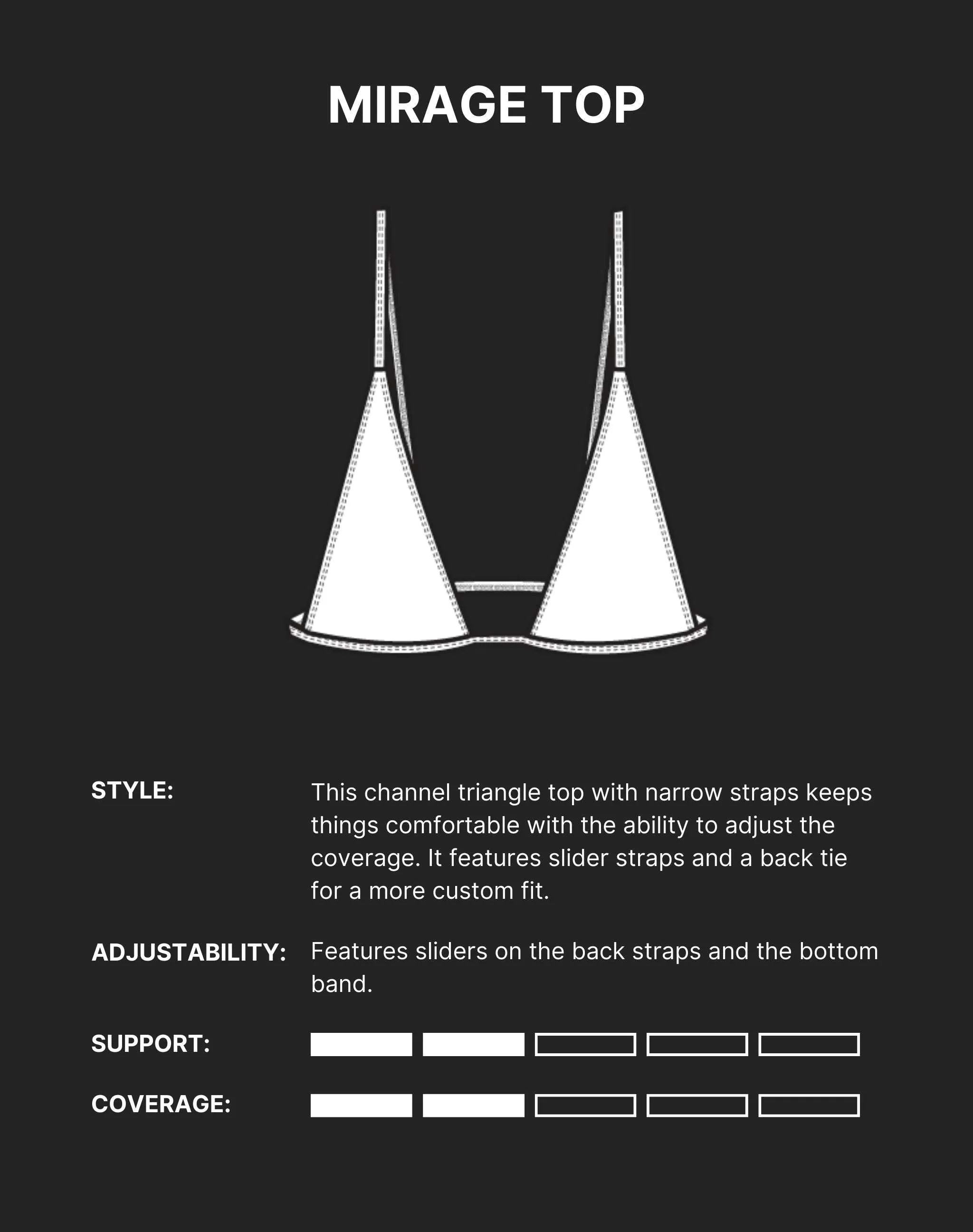 MIRAGE BIKINI TOP - Dark Seas Black