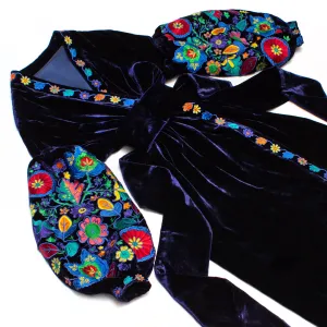 Navy blue Kaftan with embroidery