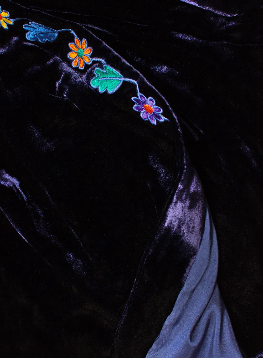 Navy blue Kaftan with embroidery