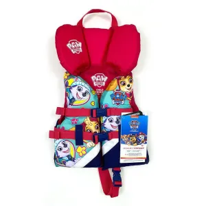New with tags! PAW Patrol Child Pfd - GIRLS! 30-60 Lbs, with an extra contoured float above the neck—like a pillow—to encourage face-up flotation