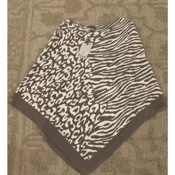 NWT Barefoot Dreams COZYCHIC Ultra Light Ocean Breeze PONCHO GRAY $118