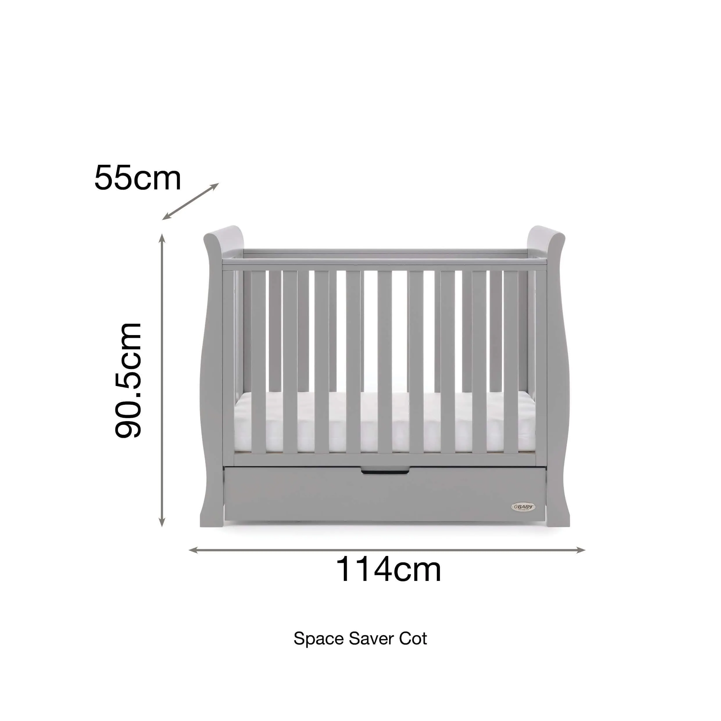 Obaby Stamford Space Saver 2 Piece Room Set - Warm Grey
