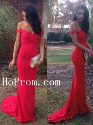 Off Shoulder Prom Dresses,Red Prom Dress,Evening Dresses