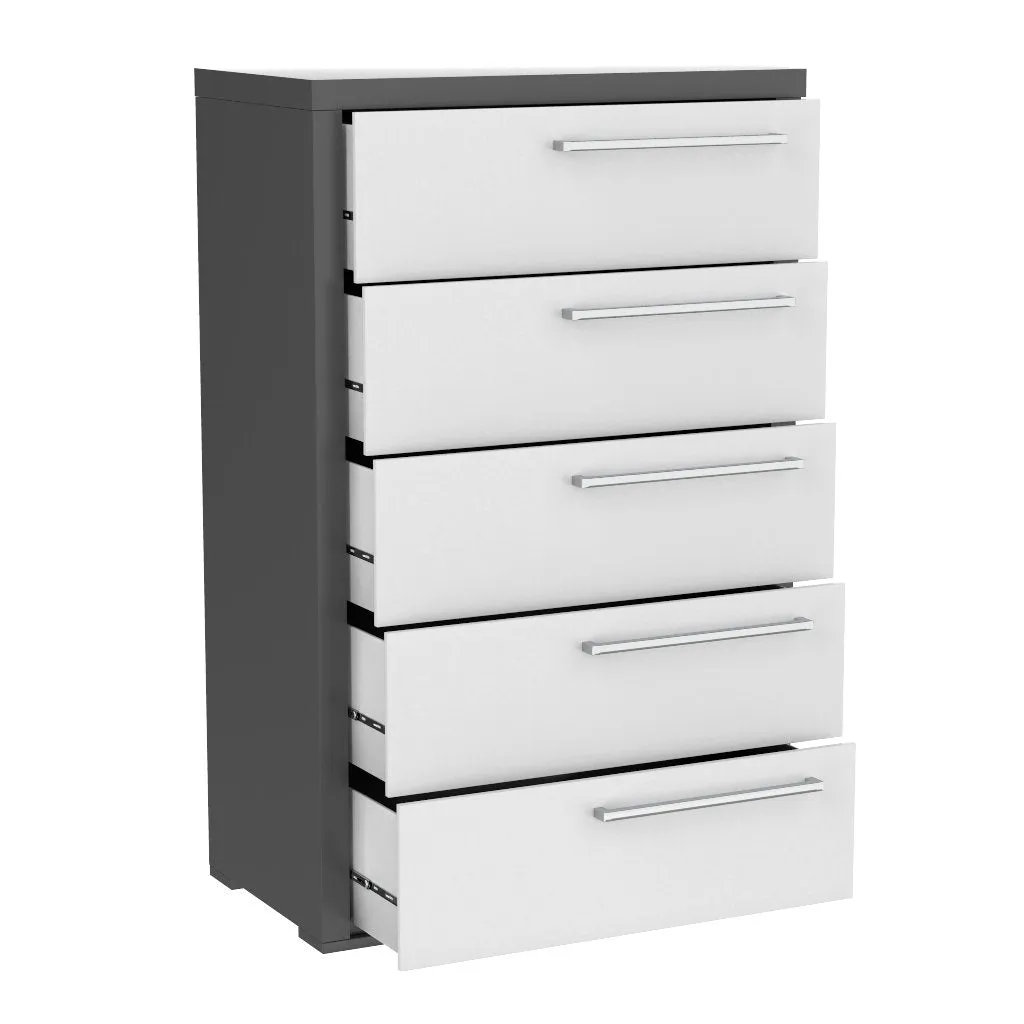 Office drawer 5 - Alpine - Dark gray and white