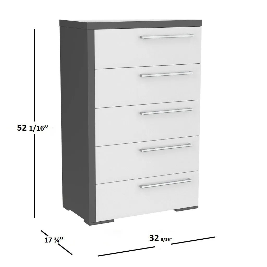 Office drawer 5 - Alpine - Dark gray and white