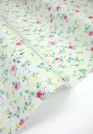 Olivia Green Shabby Chic Polycotton Floral Fabric