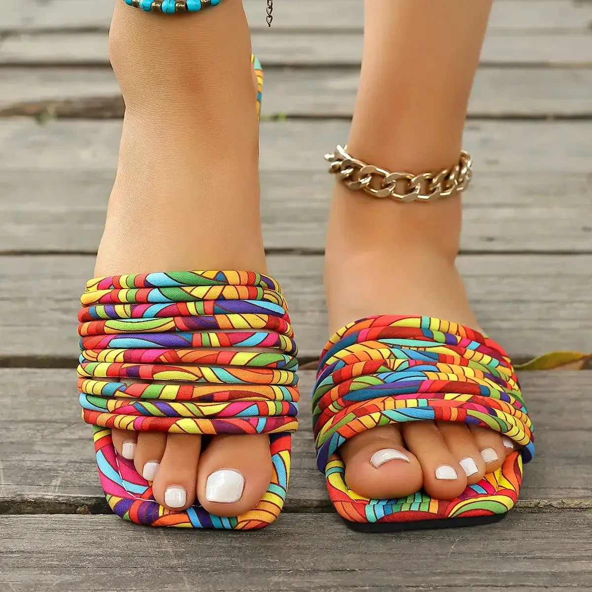 Open Toe Flats Sandals