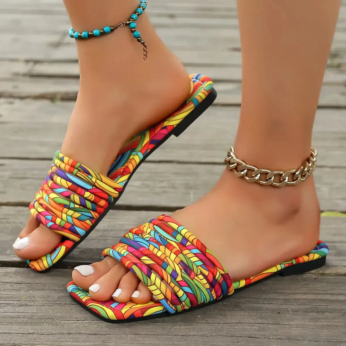 Open Toe Flats Sandals
