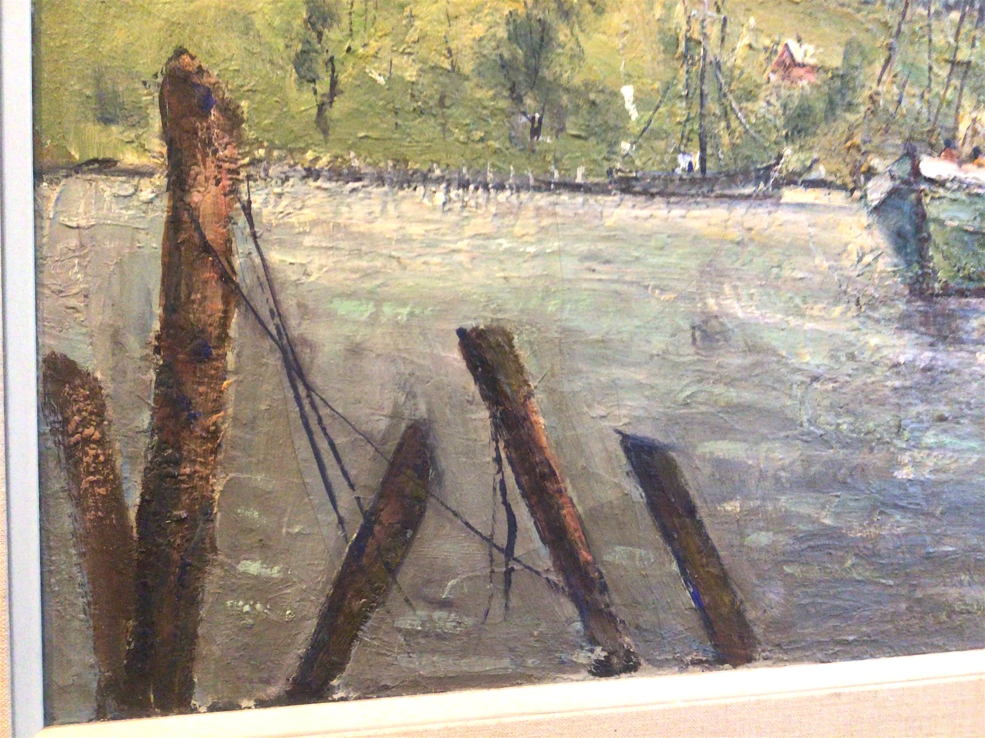 Pasquale D'Orsi Oil on Canvas of Harbor & Boat Scene ~Listed Artist Massachusetts~