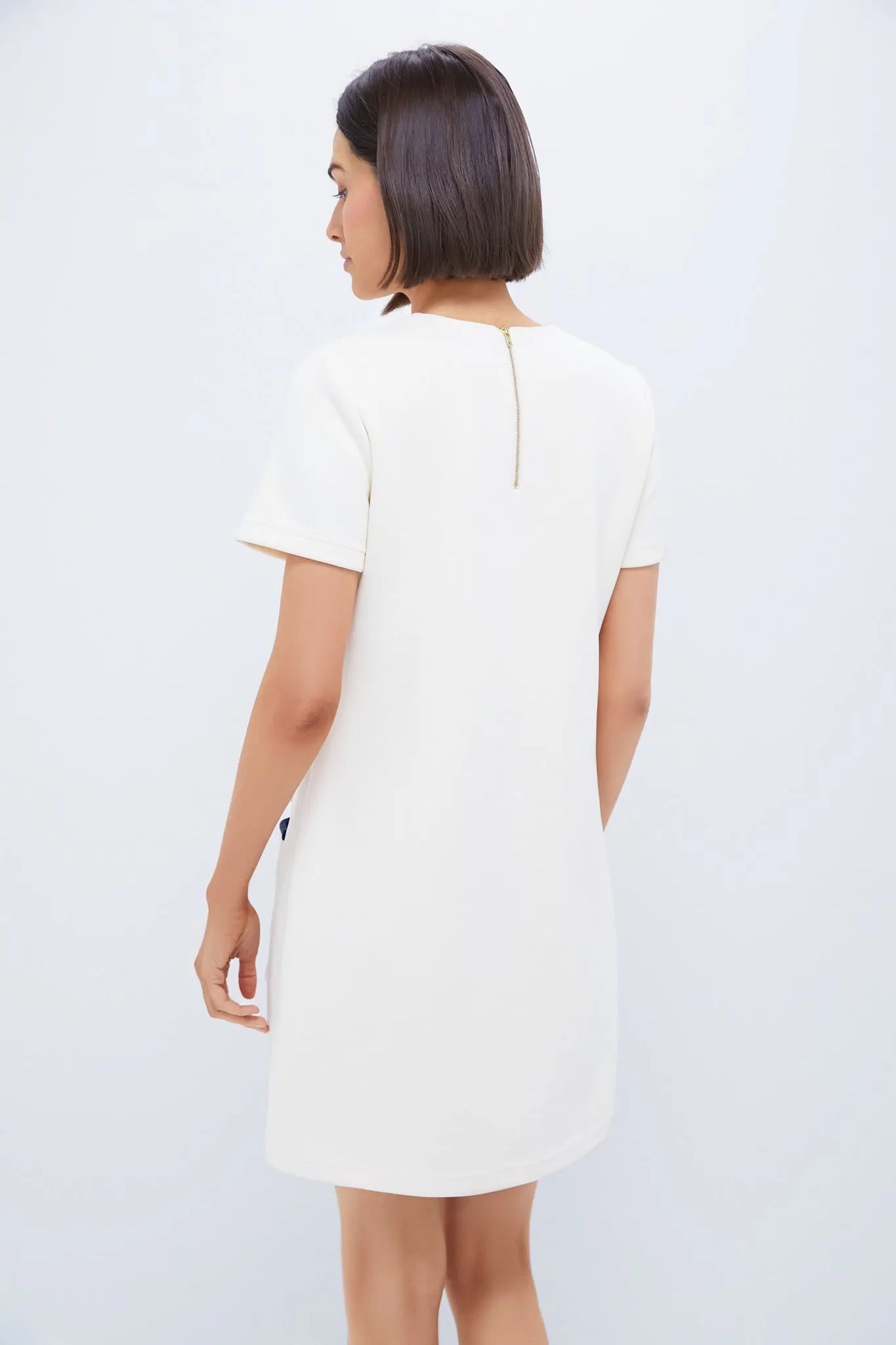 Pearl White Short Sleeve Francoise Dress