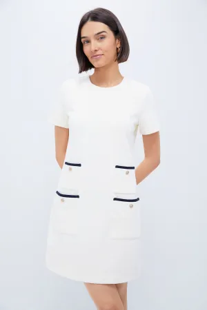 Pearl White Short Sleeve Francoise Dress