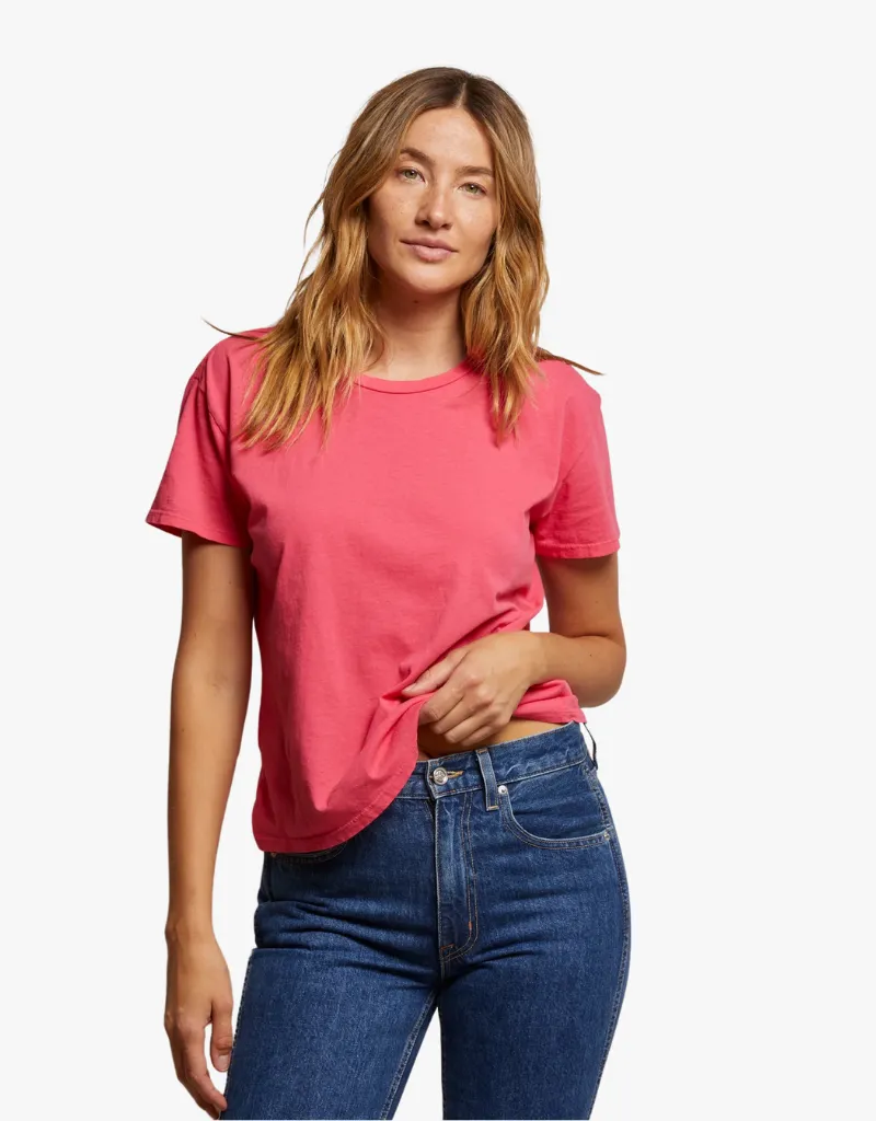 Perfect White Tee Harley Crispy Lightweight Cotton Boxy Tee in Pink Bloom