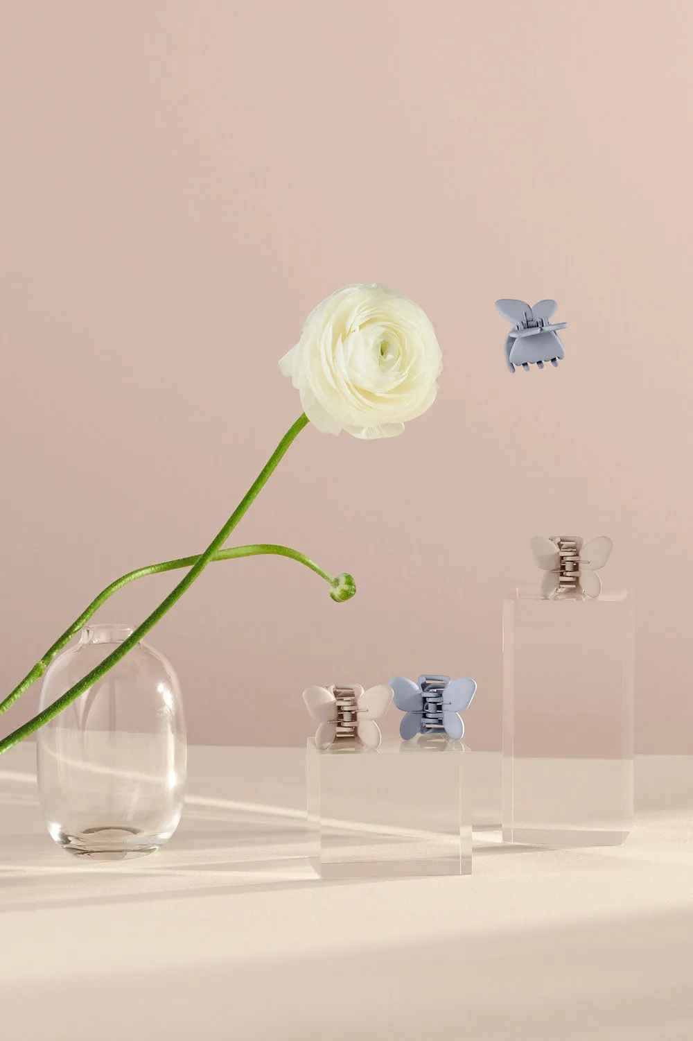 Petite Papillon Butterfly Claw Clips Set - Blush & Blue